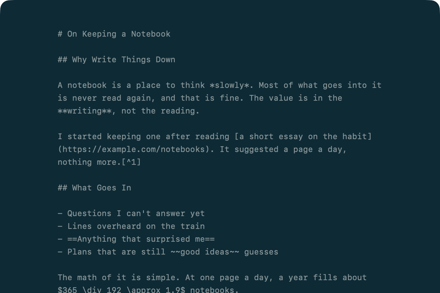 A plain text document